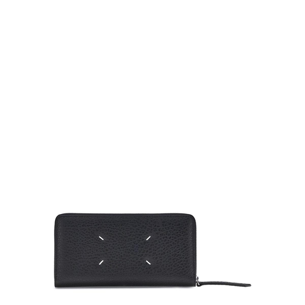 Four Stitches Calfskin Zip-Around Wallet - Black (Negro)