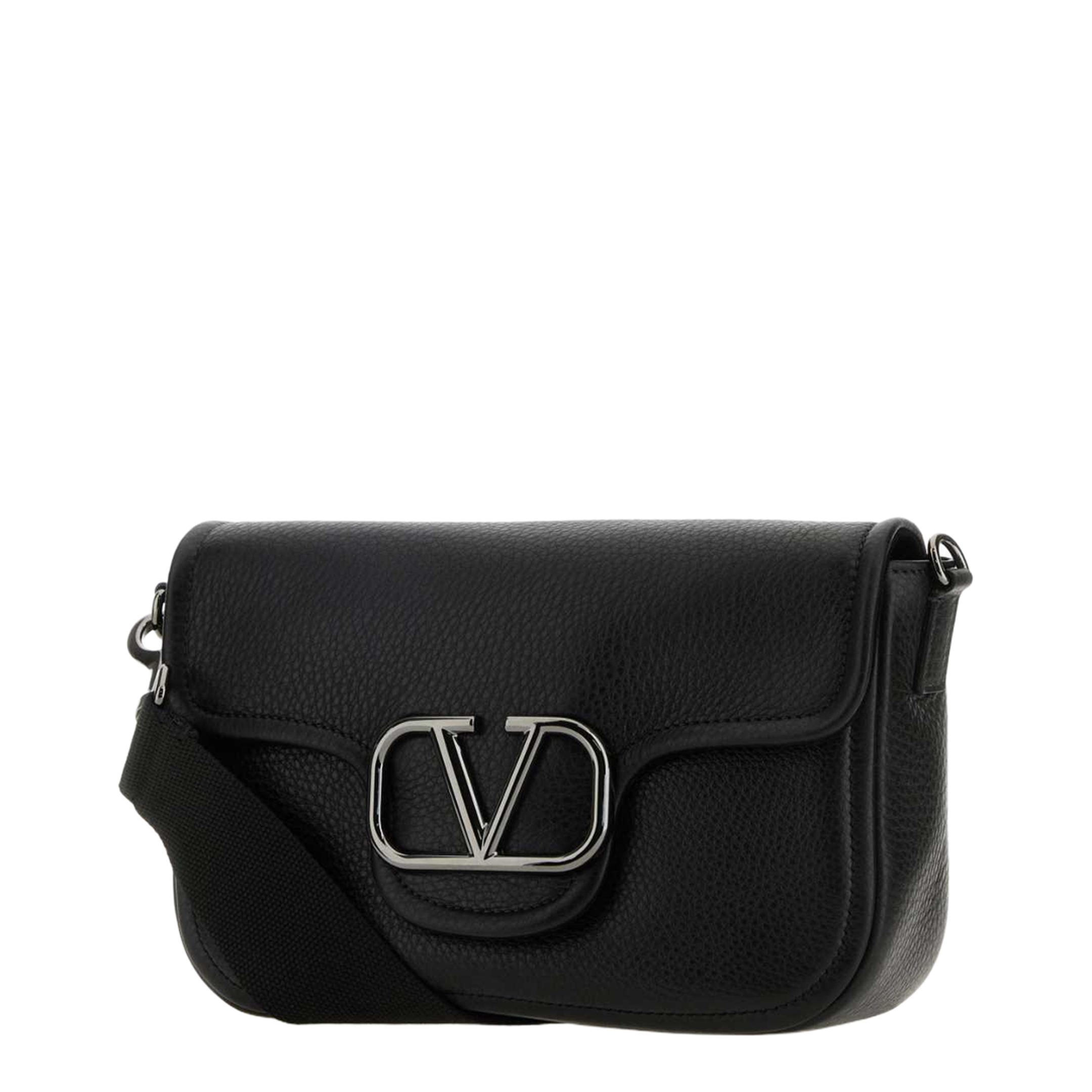 Black V Logo Crossbody Bag