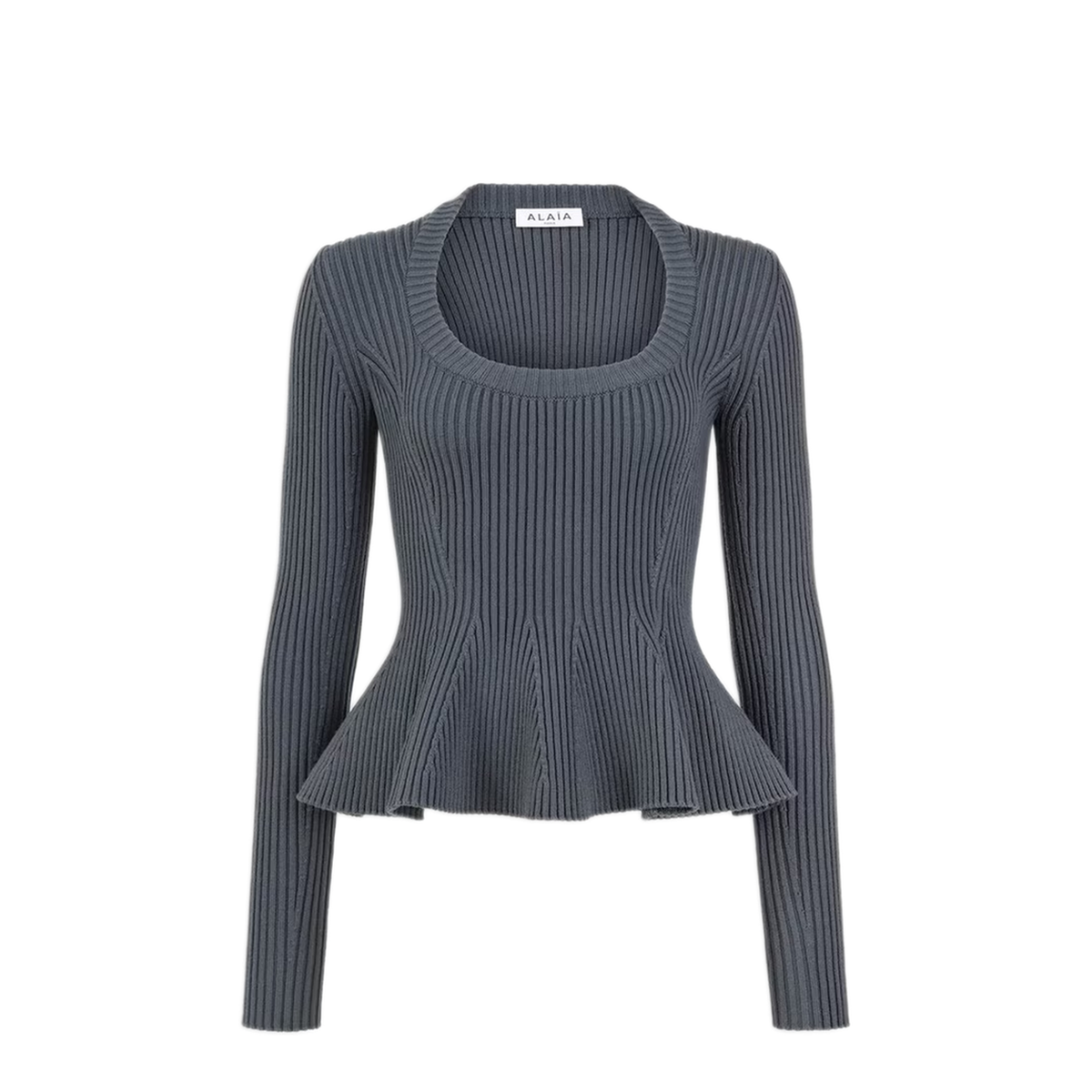 MAYFEYR - Alaia - Peplum Top In Ribbed Knit - AA9H1589K303D822