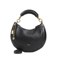 Banana Small Lambskin Hobo - Black