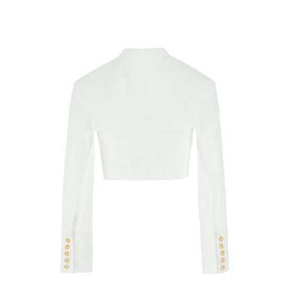 Cotton Poplin Cropped Shirt - White