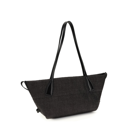 MAYFEYR - Balmain - Calfskin And Raffia Track Shoulder Bag - GN1FD039TRAA