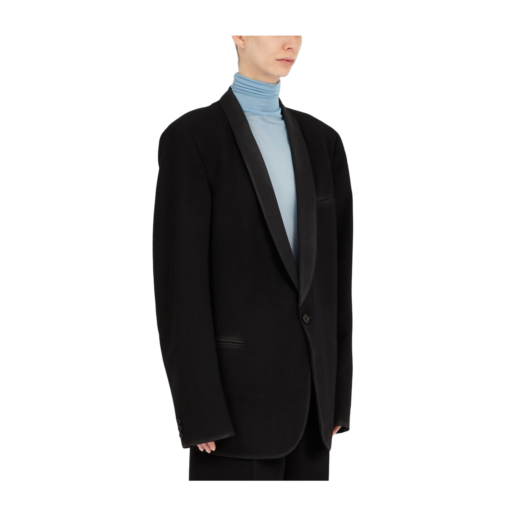 Wool Single-Breasted Blazer Jacket