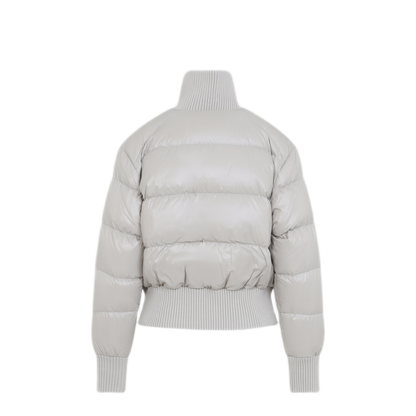 Queens Bomber Alabaster Nylon Puffer