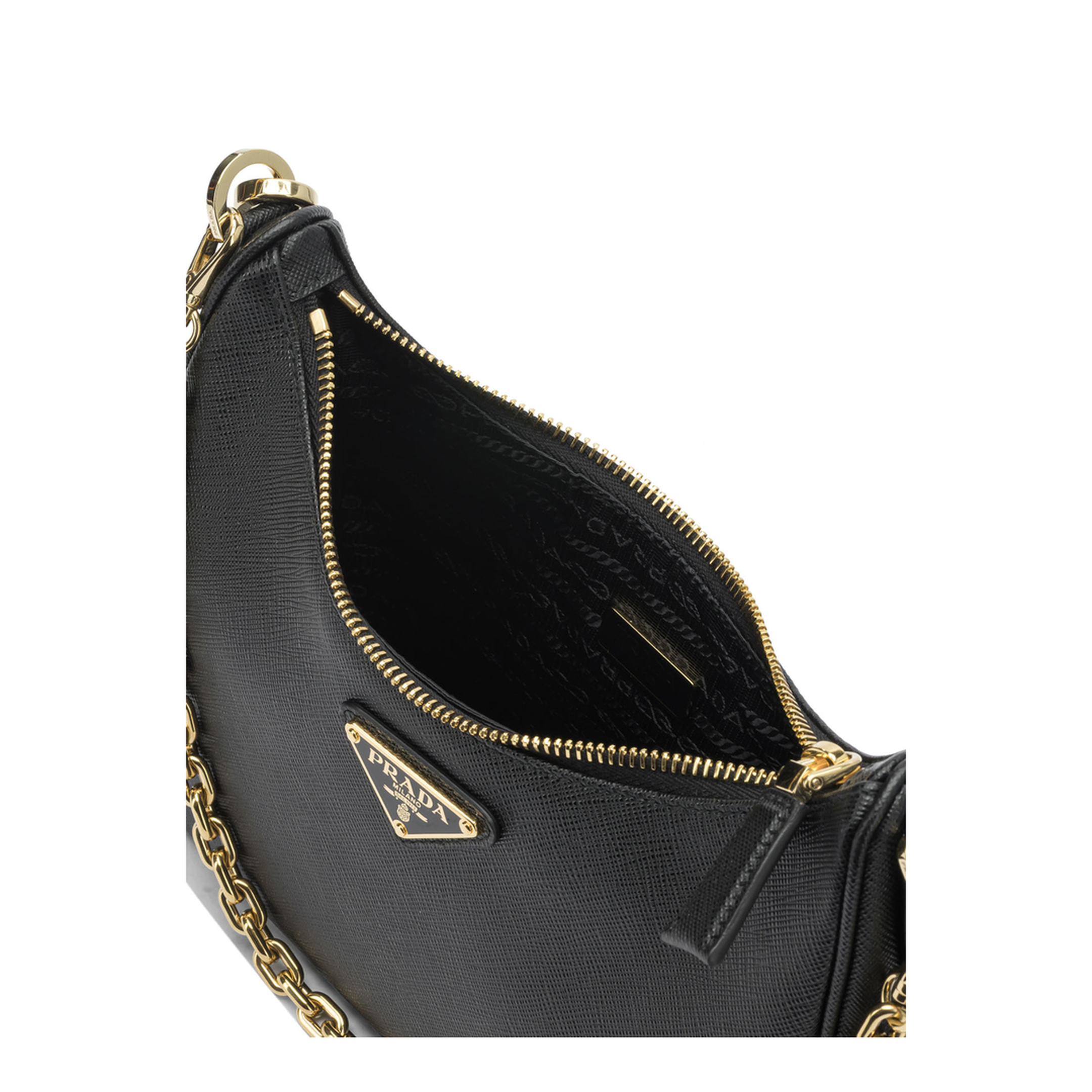 Re-Edition Mini Saffiano Leather Bag - Black