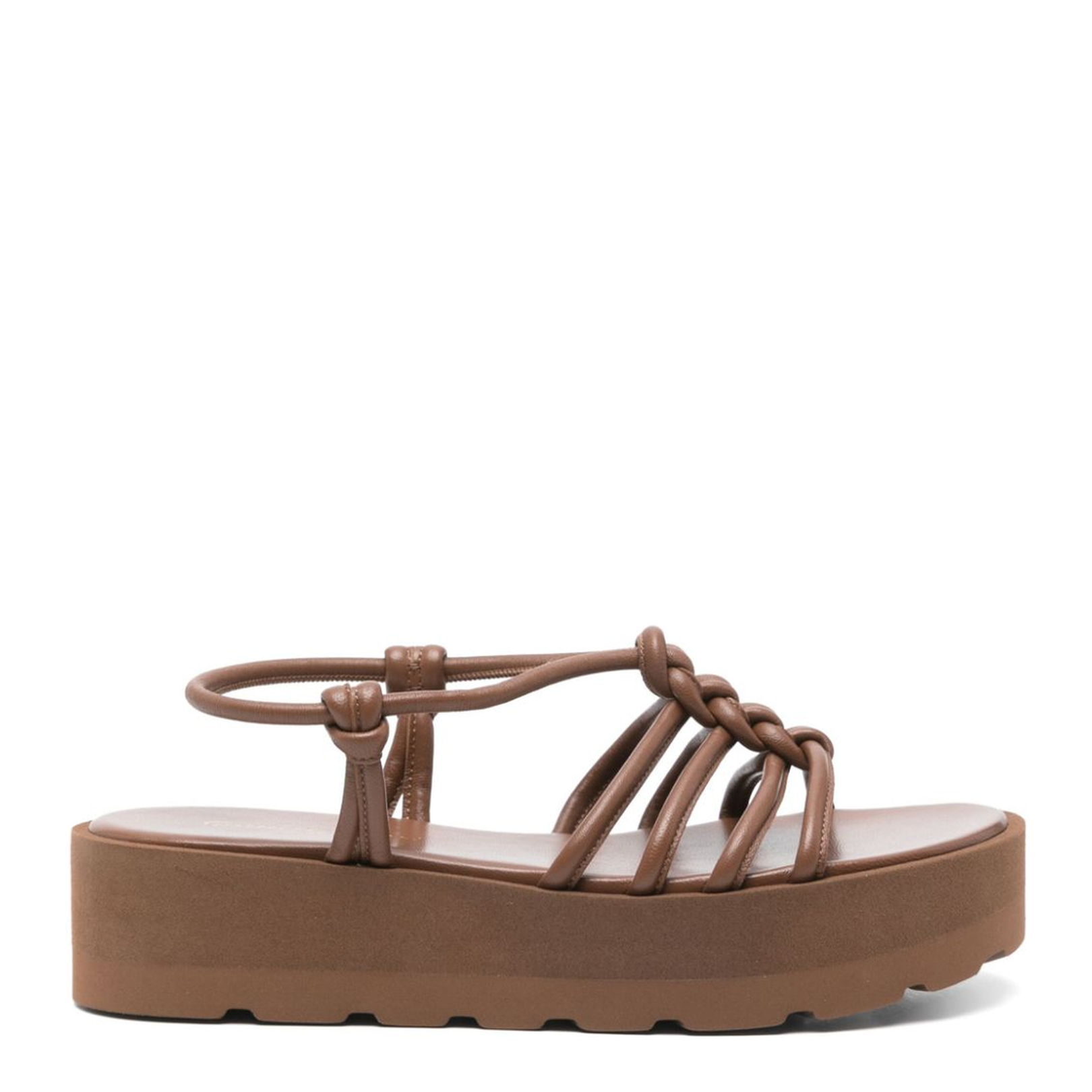 Leather Brown Slingback Sandals