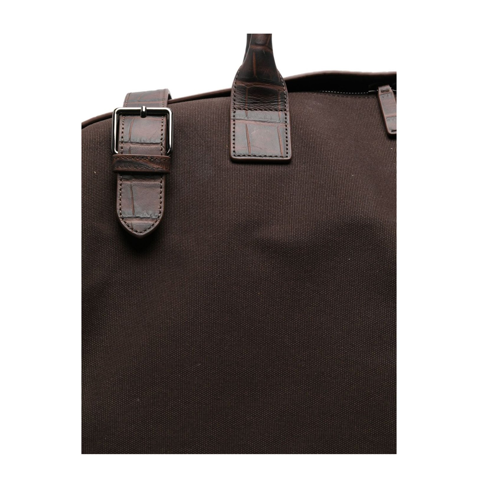 Duffel Bag with Crocodile-Print Leather Details