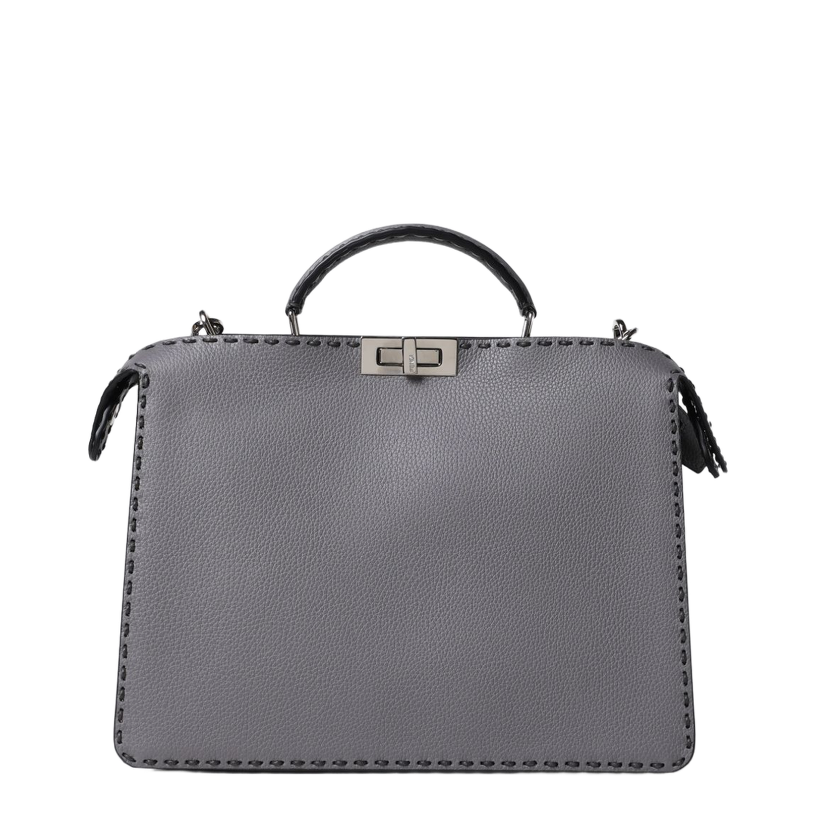 Peekaboo ISeeU Medium Leather Top Handle Bags - Gray