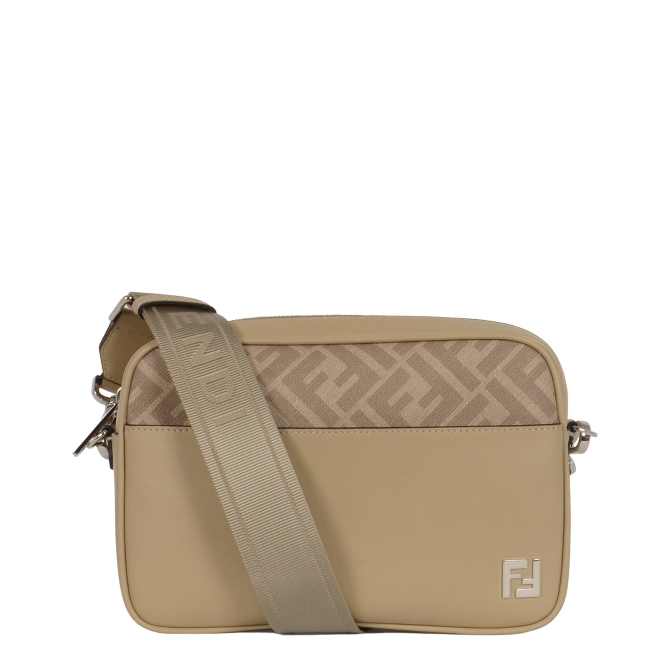 Squared Camera Case Fabric Beige