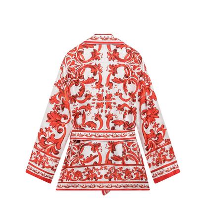 MAYFEYR - Dolce & Gabbana - Vanity Shirt In Silk With Majolica Print, Multicolor - F5Q03TGDDRES9000