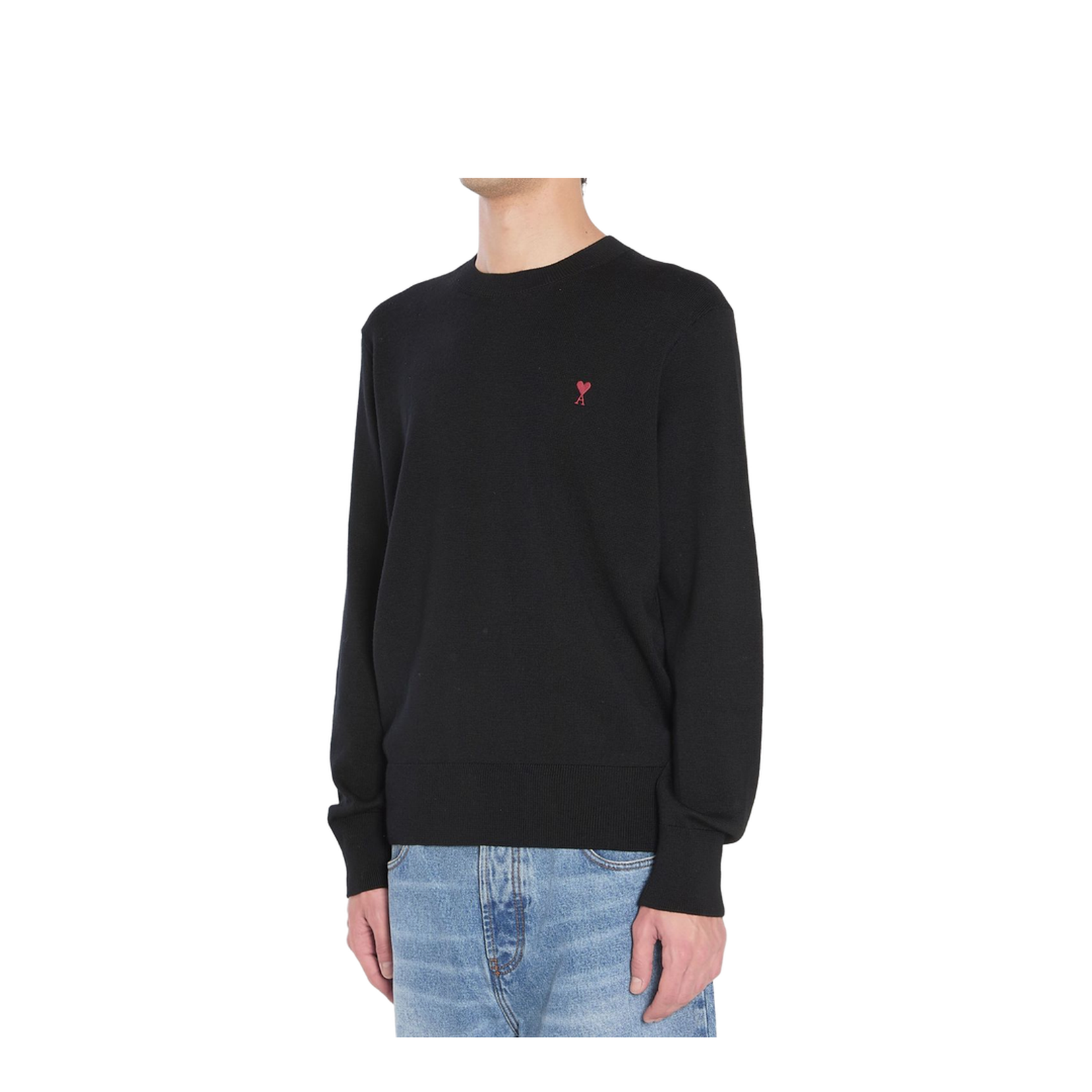 Black Wool Crewneck Sweater