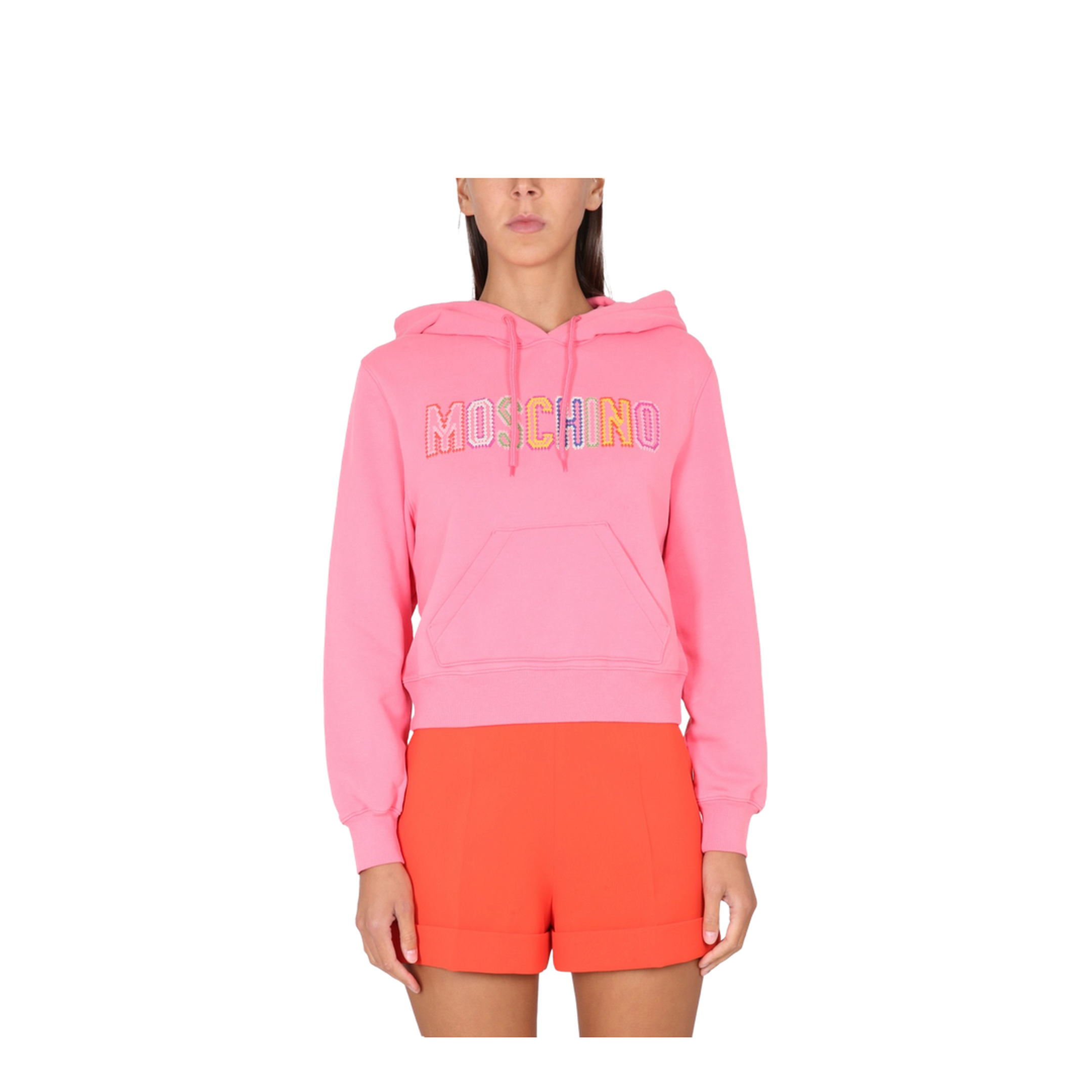 Fantasy Print Fucsia Embroidered-Logo Hooded Sweatshirt