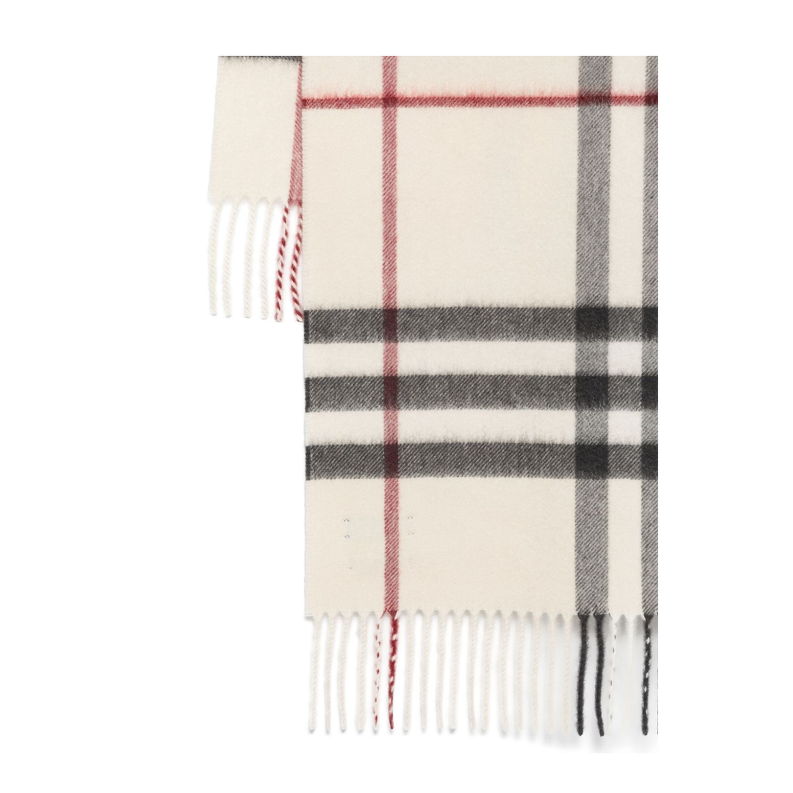 Giant Check Cashmere Scarf - Cream