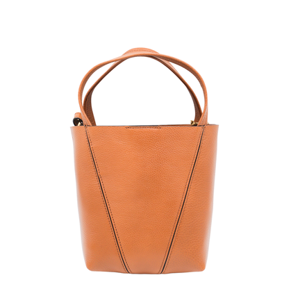 Small Spin Tote Bag in Grained Leather