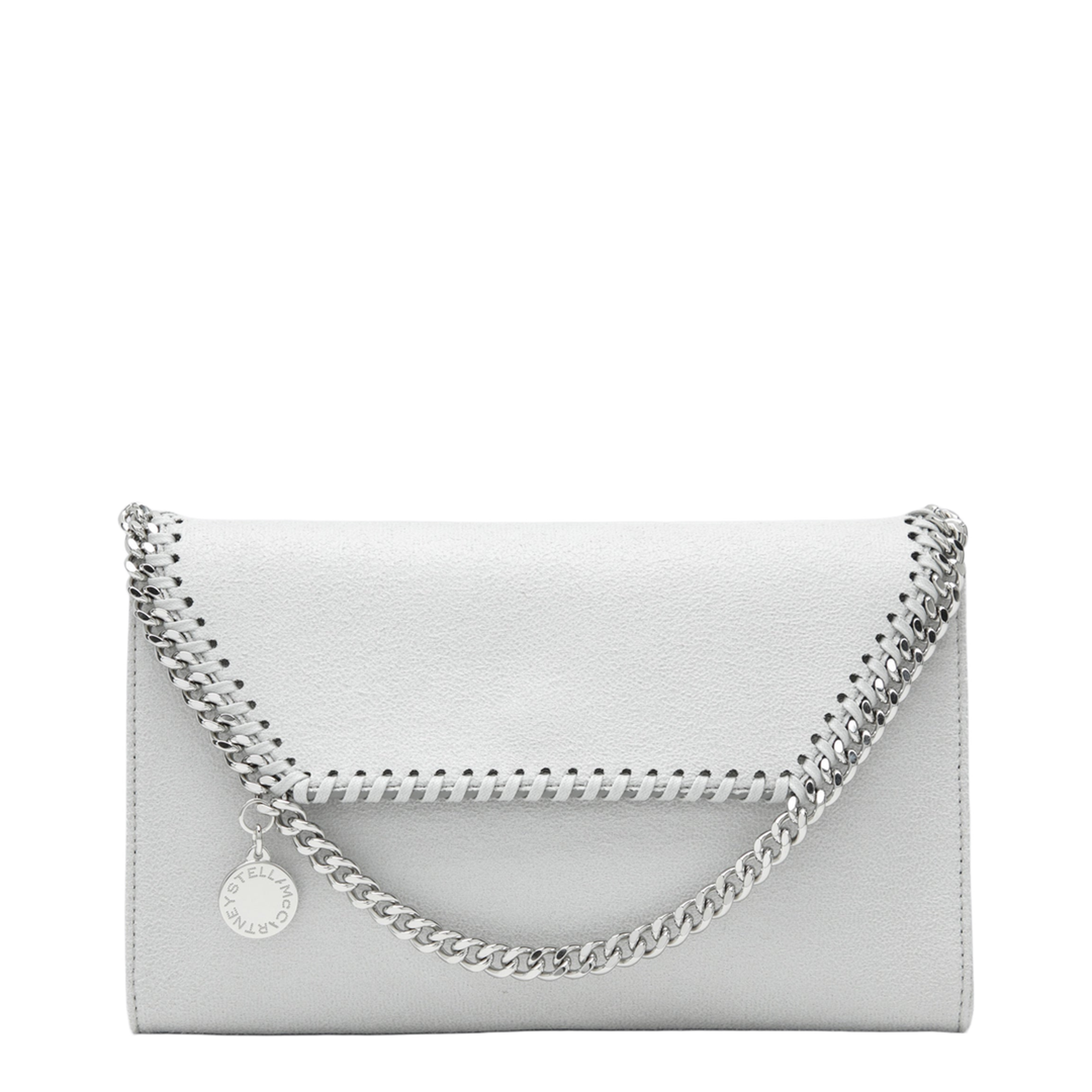 Pearl Grey Falabella Shoulder Wallet Bag