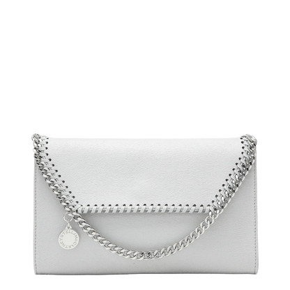 Pearl Grey Falabella Shoulder Wallet Bag
