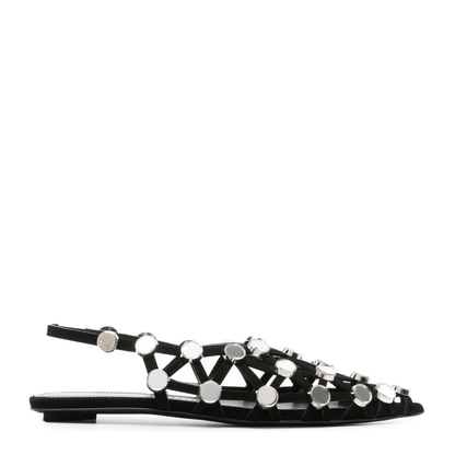 Grid Rhinestone Ballerina Shoes