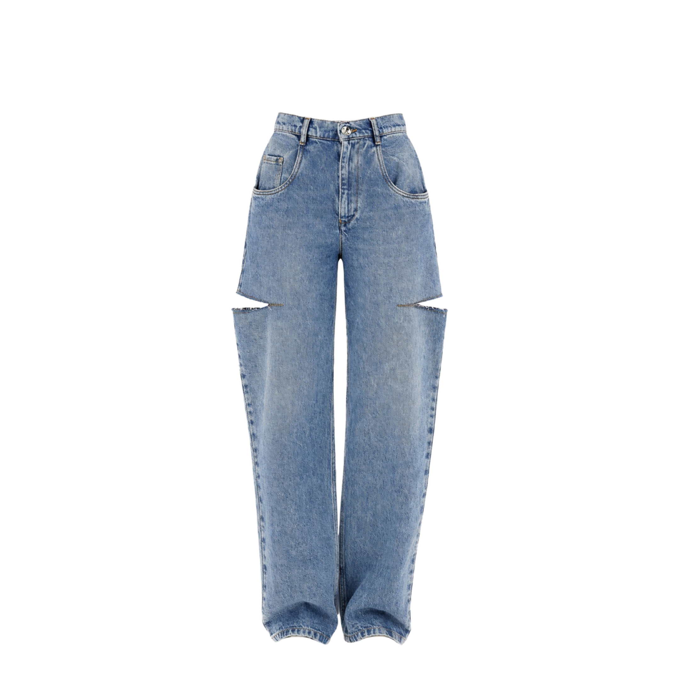 Denim Jeans with Slash Details
