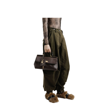 My Sicily Medium Plongé Calfskin Top-Handle Bag - Brown