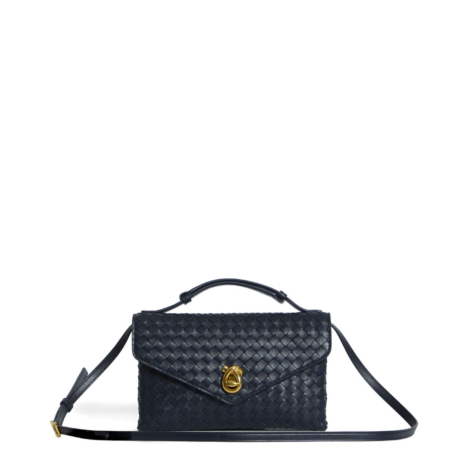 Knot Lock Medium Lambskin Crossbody - Midnight – MAYFEYR