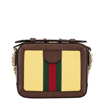 Ophidia Mini Leather Shoulder Bags - Brown