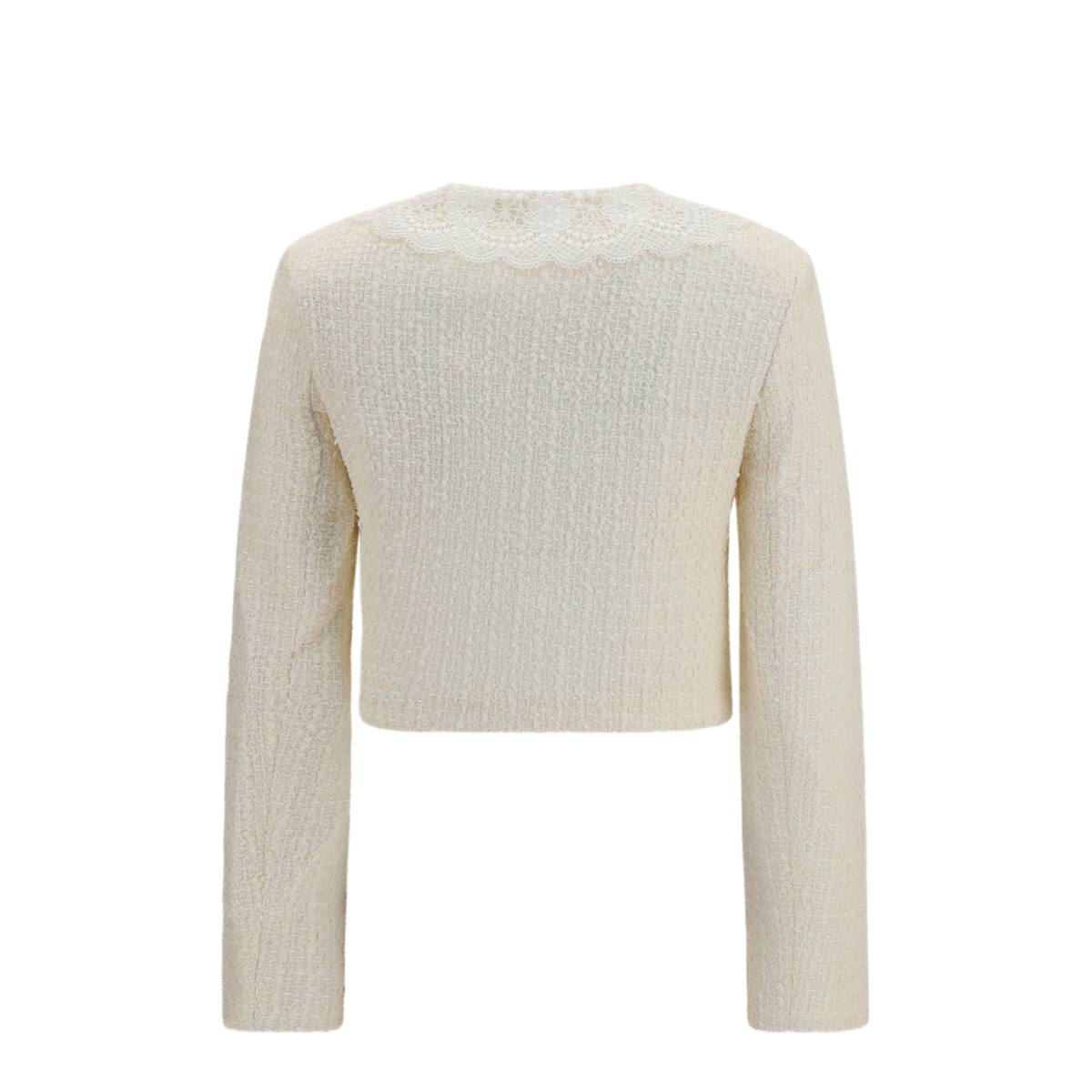 Boucl Blazer With Lace Details