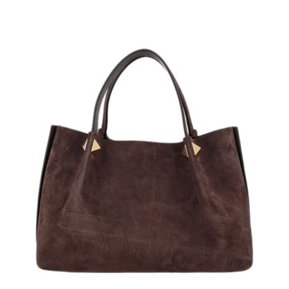Small Suede Handbag - Ebony Brown