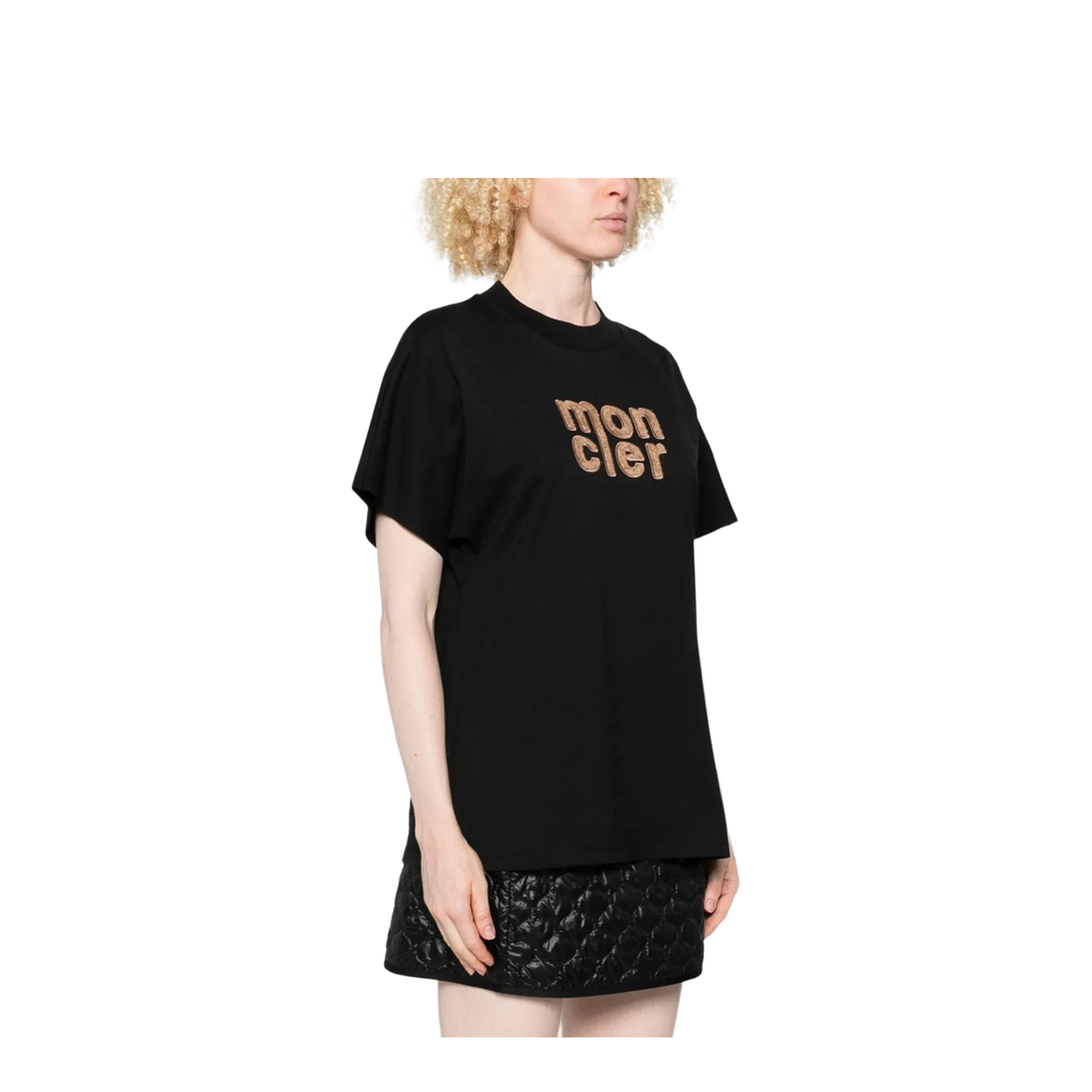 Black Teddy Logo Cotton T-Shirt