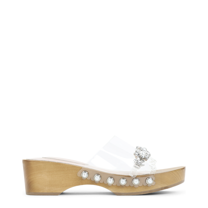 MAYFEYR - Simone Rocha - Scalloped Wooden Clog Sandals - SLD55B0743CLEAR