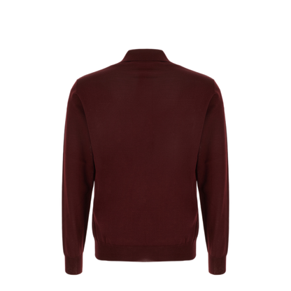 MAYFEYR - Valentino - Burgundy Wool Polo Shirt - 9V3KP04UBH9697
