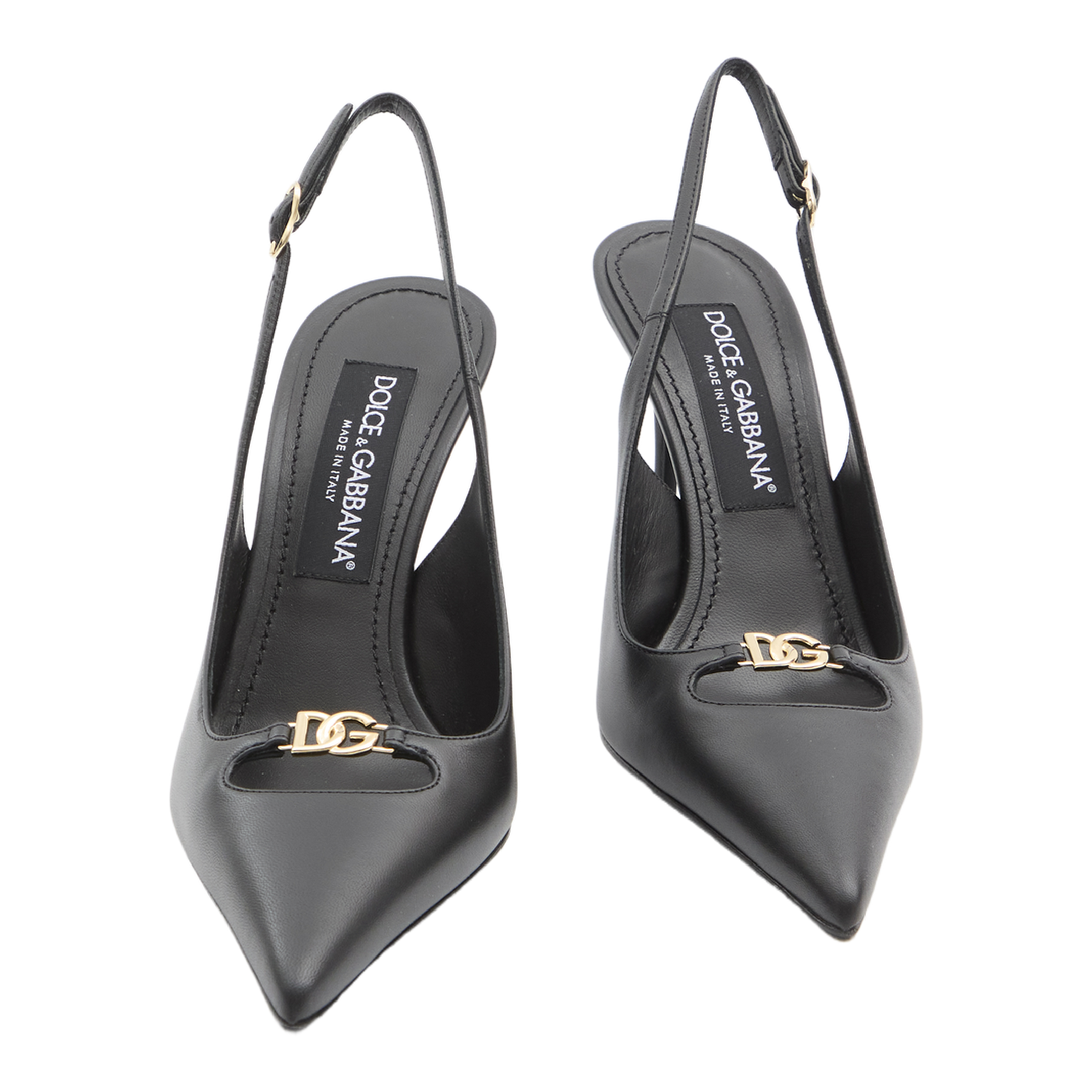 Leather Pump With Metal Dg Logo