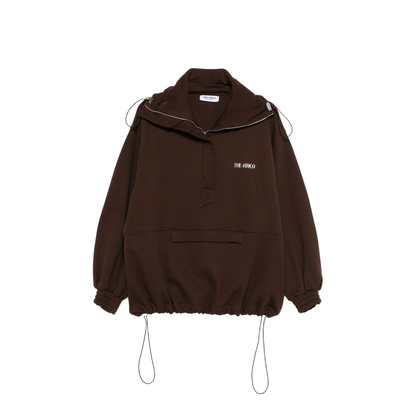 Brown Cotton Anorak Sweatshirt