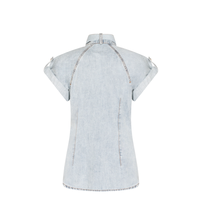 Bow-tie denim top