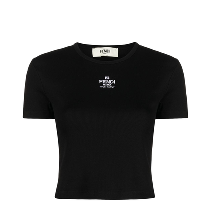 Black Cotton Top with Logo