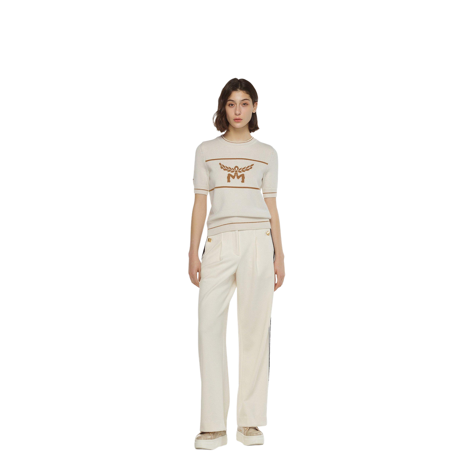 Wide-Leg Bouclé Pants