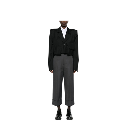 MAYFEYR - Thom Browne - High Waisted Straight Leg Trouser In Organic Cotton Canvas - FTC444UF0345025