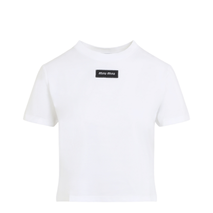MAYFEYR - Miu Miu - Logo Patch T-Shirt - MJNA45SOOO6398