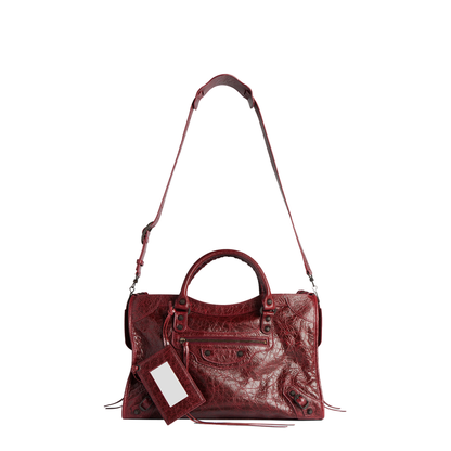 Le City Medium Lambskin Handbag - Berry Red