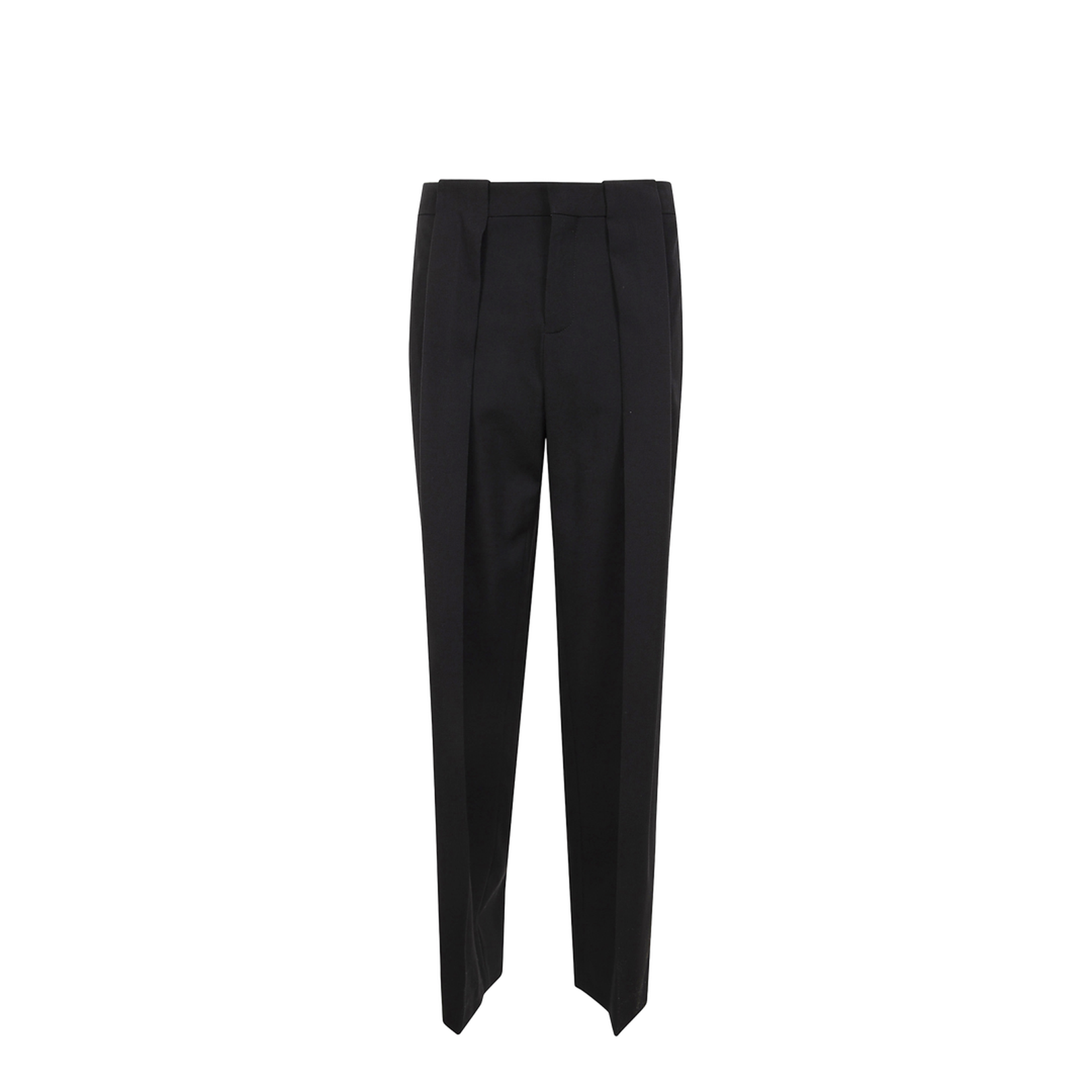 Pleated Grain de Poudre Trousers Black