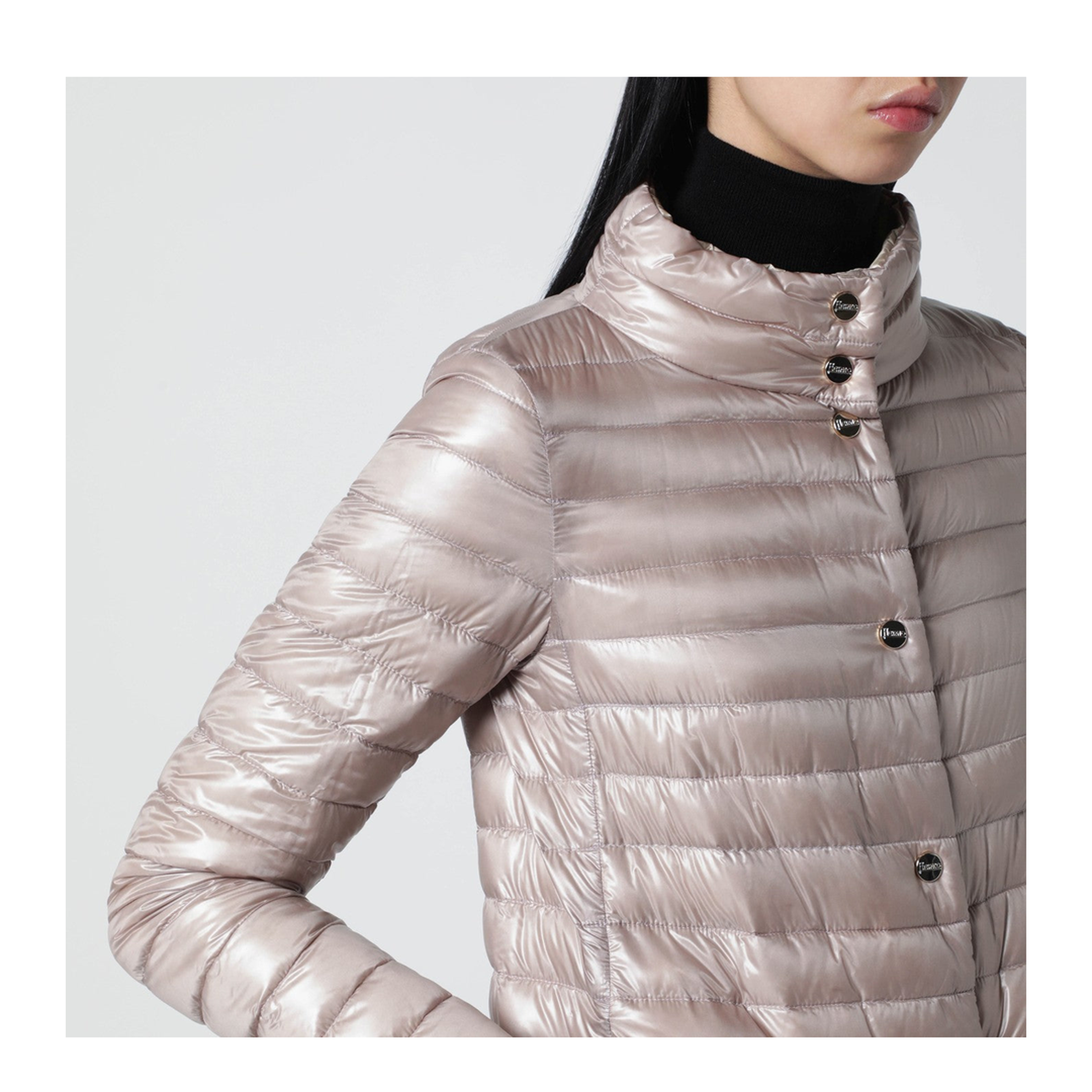 Light Pink Quilted Nylon Padded Jacket