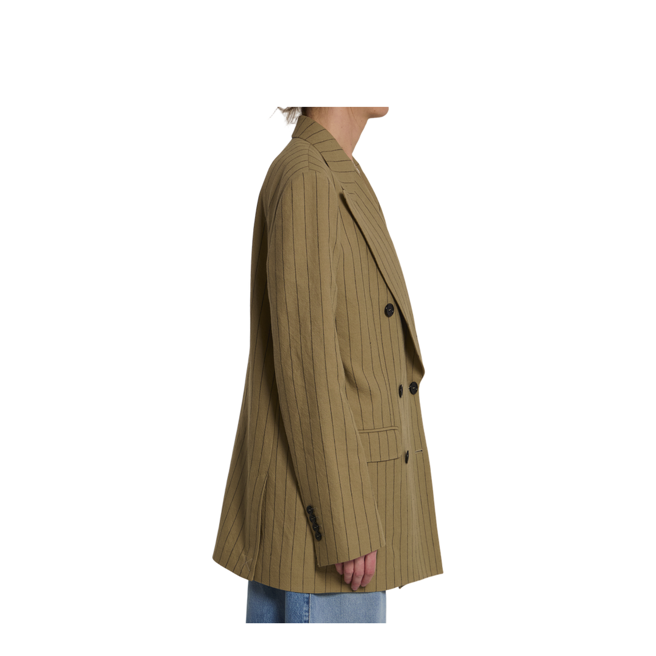 Double-breasted linen jacket