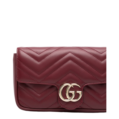 GG Marmont Small Leather Shoulder Bags - Burgundy