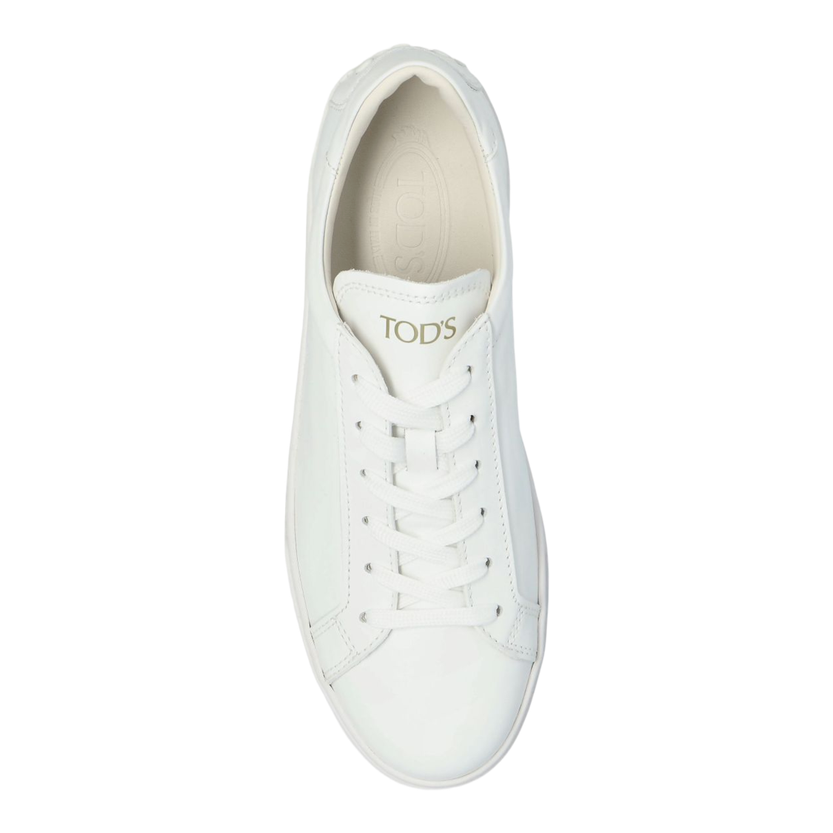 White Front Lace-Up Fastening Round Toe Flat Sole