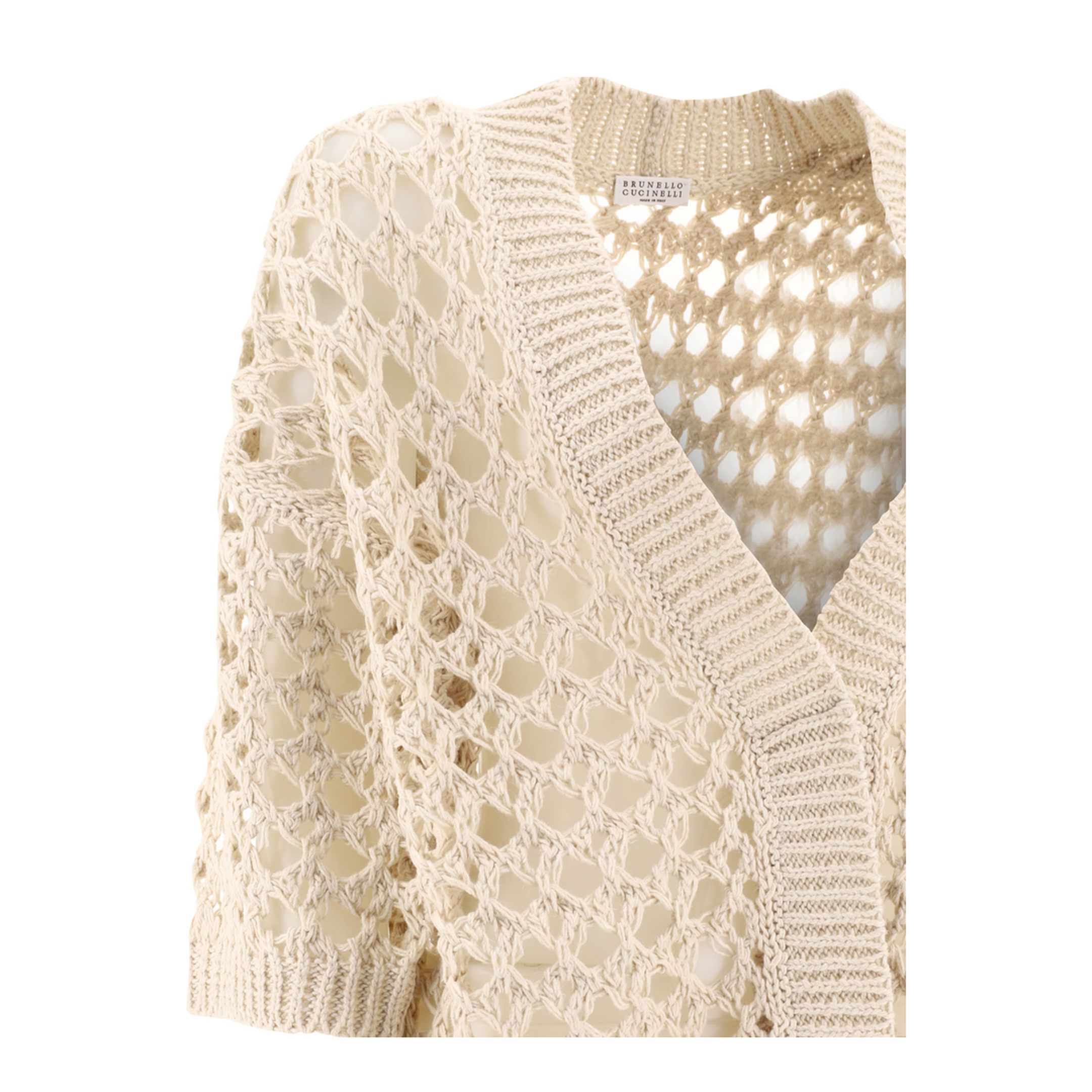 Juta and Cotton Mesh Cardigan