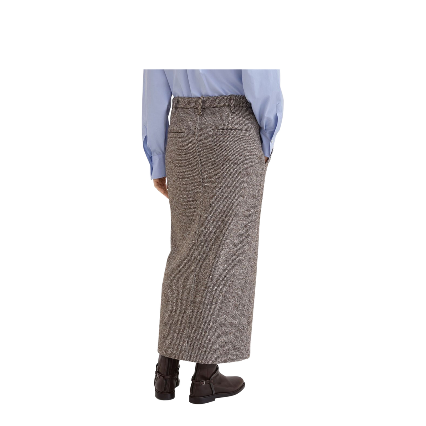 Wool Blend Pencil Skirt