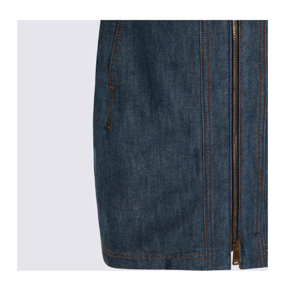 Navy Blue Chambray Dress