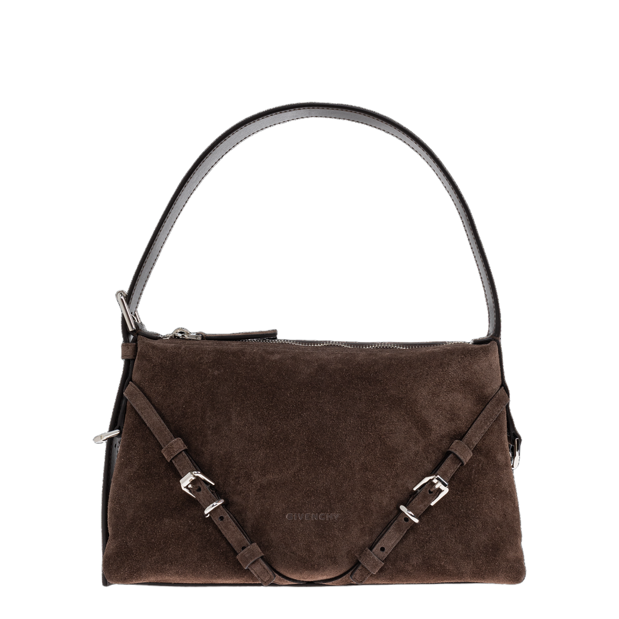 Mini Voyou Shoulder Bag Suede Brown