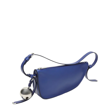 Medium Shield Blue Leather Bag