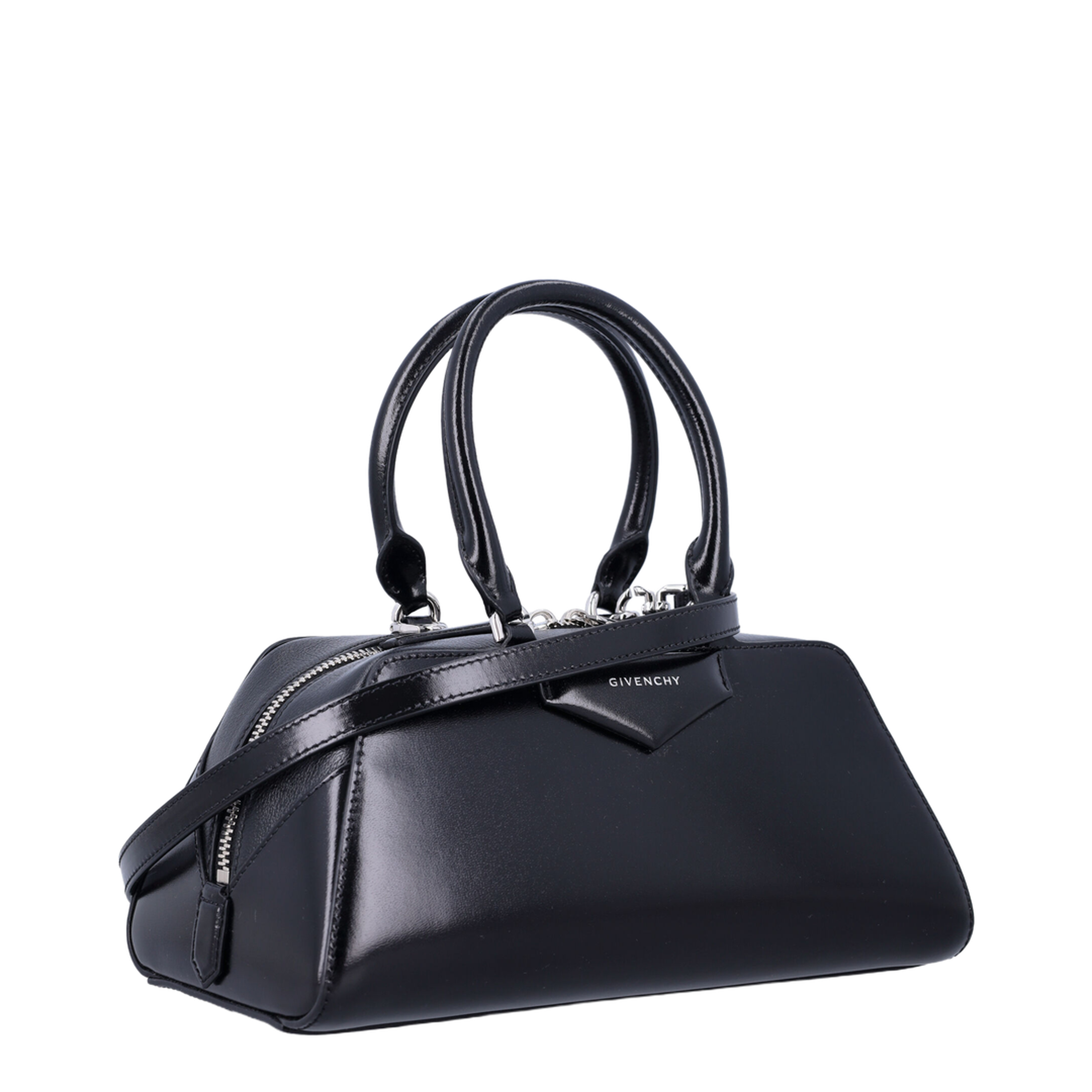 Small Antigona East-West Bag in Box Leather