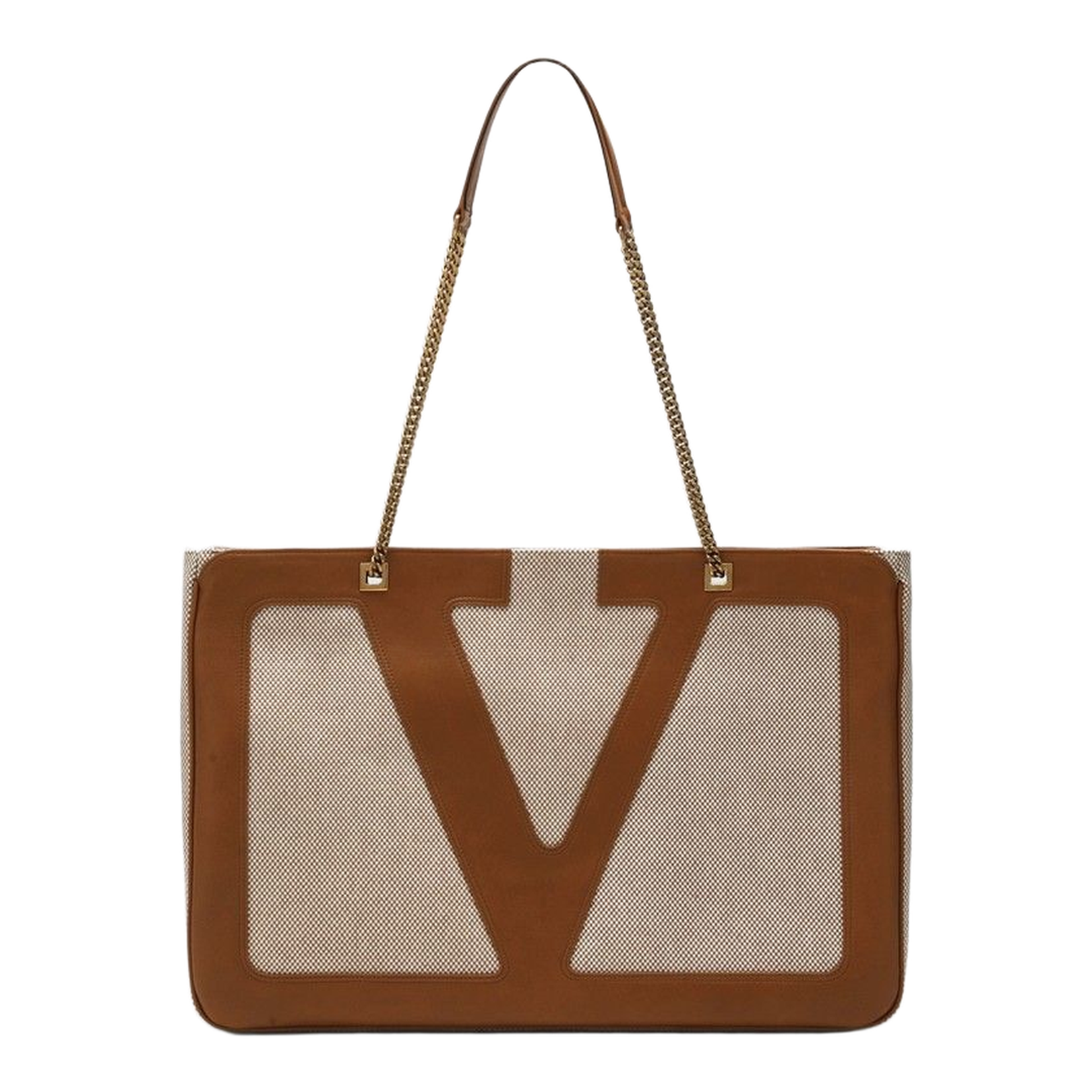 Large Viva Superstar Bag in Natural/Spice Canvas